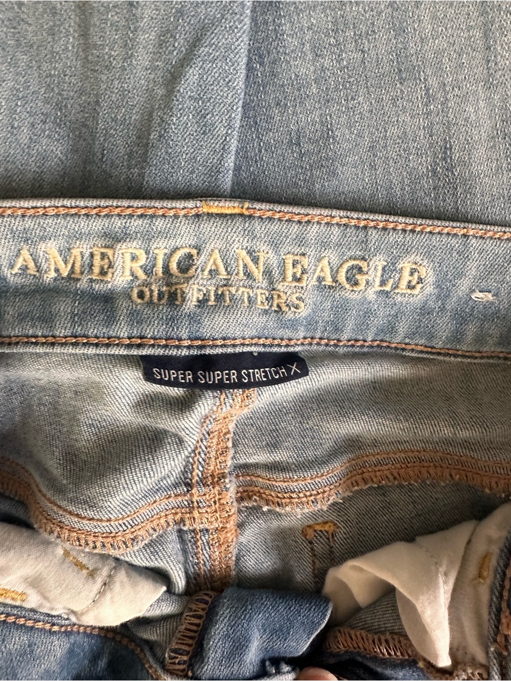 American Eagle Super Super Stretch Light Wash Skinny Jeans 0 Short - Picture 8 of 9